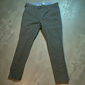 Gap Skinny Chinos Mens Olive Green Flat Front Preppy work Pants Size 36/32
